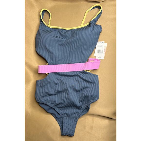 Jessica Simpson Navy/Sol Chop & Change cutout One Piece Swim suit XL NWT - Picture 4 of 7